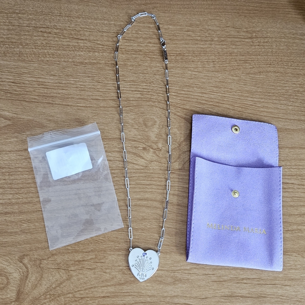 Melinda Maria Silver Heart Necklace